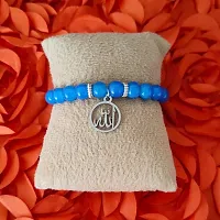 M Men Style 6mm Beads Blue Religious God Allah Prayer Elastic Strachable Charm Crystal Bracelet For Men And Wen LCBR14L512-thumb3