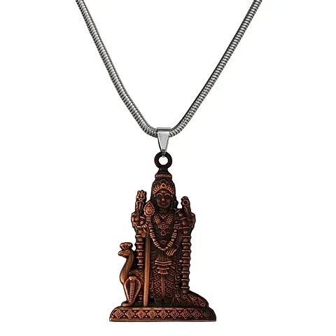 M Men Style South Indian Lord Murugan Kartikeya kanda Kumara Big Tamil Om VEL Gada Snake Chain Grey Zinc And Metal Pendant Necklace For Men And women