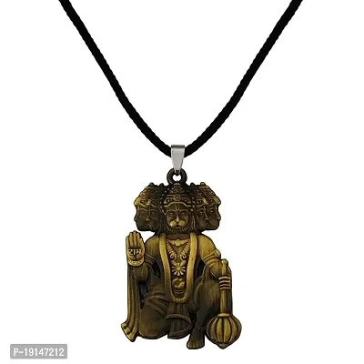 M Men Style Lord Shree Panchmukhi Hanuman With Cotton Dori Bronze Zinc And Metal Pendant Necklace For Men And women