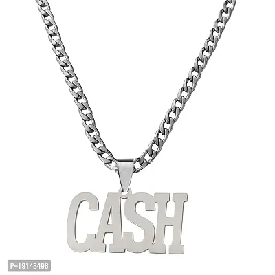 M Men Style Personalised Cash Locket Bikers Jewelry Link Chain Silver Stainless Steel Pendant Necklace For Men And Women LC303-thumb0