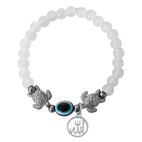 M Men Style 6mm Beads Blue Religious God Allah Prayer Turtle Evil Eye Elastic Strachable Charm Crystal Bracelet For Men And Wen LCBR1L512