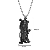 M Men Style Lord Shree Ram Idol Statue in Antique Finish Locket Murti With Chain Gray Zinc Metal Religious Pendant Necklace Chain For Men And Women-thumb1