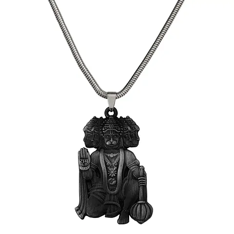 M Men Style Lord Shree Panchmukhi Hanuman Snake Chain Bronze Zinc And Metal Pendant Necklace For Men And women