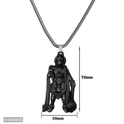 M Men Style Lord Hanuman Pawanputra Bajirang Bali Snake Chain Grey Zinc And Metal Pendant Necklace For Men And Women SPn20221063-thumb2