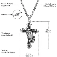 M Men Style Religious Lord Jesus Prayer Hands Christian Gift Jewelry Silver Alloy,Metal Pendant Necklace Chain For Men And Women SPn20230108-thumb1