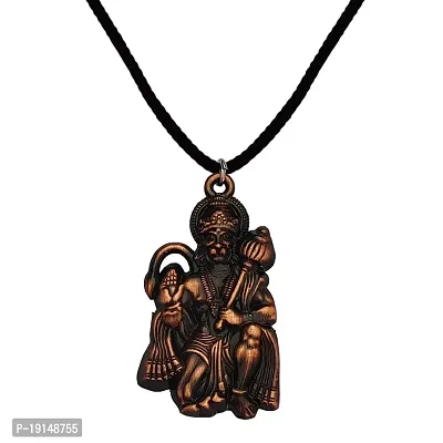 M Men Style Hindu Lord Bajrangbali Hanuman idol Monkey God of Devotion Locket With Copper Cotton Dori Pendant Necklace For Men And Women SPn2022793