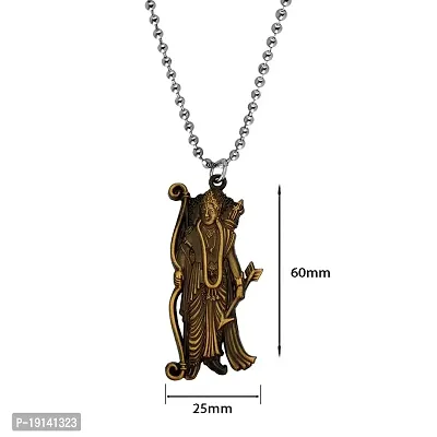 M Men Style Lord Shree Ram Idol Statue in Antique Finish Locket Murti With Chain Gold Zinc Metal Religious Pendant Necklace Chain For Men And Women-thumb2