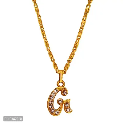 Sullery Crystal Alphabet Initial Letter G Locket Gift forGirlFriend Wife Mother Sistar Gold Brass Alphabet Pendant Necklace Chain for Women and Girls