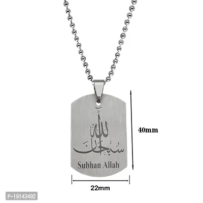 M Men Style Islamic Allah Muslim Islamic Jewelry Black And Silver Stainless Steel Pendant Necklace For Unisex SPn2022366-thumb2