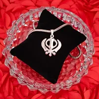 M Men StyleBold Heavy Sikh Khanda Sardar Sikhism Silver Stainless Steel Pendant Necklace Chain for Unisex-thumb3