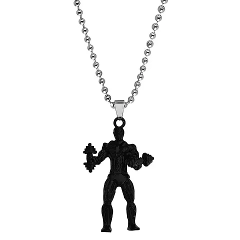 Sullery Fitness Gym Masculine Bodybuilder Gym Jewelry Copper Zinc,Metal Necklace Chain for Men and Women