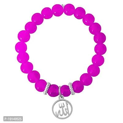 M Men Style 6mm Beads Blue Religious God Allah Prayer Elastic Strachable Charm Crystal Bracelet For Men And Wen LCBR17L512