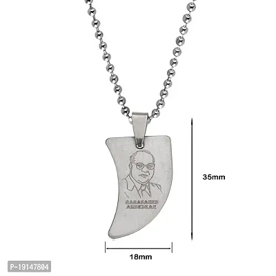 Sullery Dr Babasaheb Bhimrao Ramji Ambedkar Locket with Chain Silver Stainless Steel Religious Spiritual Jewellery Pendant Necklace Chain for Men and Boys-thumb2