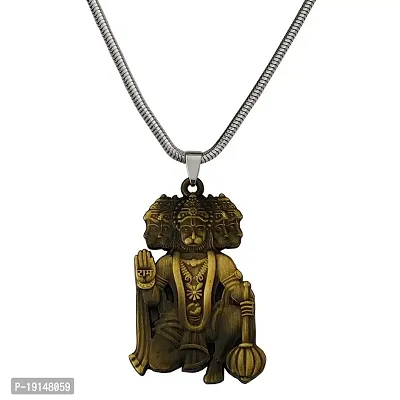 M Men Style Lord Shree Panchmukhi Hanuman Snake Chain Bronze Zinc And Metal Pendant Necklace For Men And women-thumb0