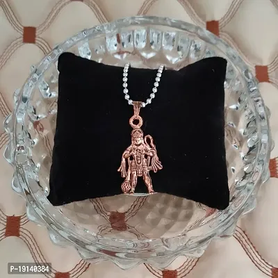 Sullery Lord Rambhakat Veer Hanuman Bajrang Bali Locket with Chain Copper Copper Religious Spiritual Jewellery Pendant Necklace Chain for Men and Boys-thumb4