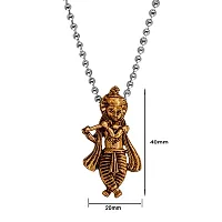 Sullery Lord Shree Krishna Vishnu Venkatesha Locket with Chain Gold Brass Religious Spiritual Jewellery Pendant Necklace Chain for Men and Boys-thumb1