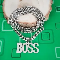 M Men Style Personalised Boss Locket Bikers Jewelry Link Chain Silver Stainless Steel Pendant Necklace For Men And Women LC301-thumb3
