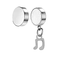 Sullery Music Charm Silver Stainless Steel 1pc Magnetic Earring For Men And Women-thumb1