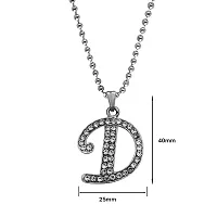 M Men Style Name English Alphabet D Letter Initials Letter Locket Pendant Necklace Chain and His Silver Crystal and Zinc Alphabet Pendant Necklace ChainUnisex-thumb1