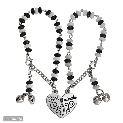 M Men Style Broken Heart Best Friend Couple Crystal Bracelet With Lobster Clasp White And Black Zinc Metal And Crystal Bracelet For Boys And Girls FriendSBr2022284