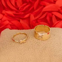 M Men Style Valentine Day Gift Adhustable Butterfly Shape Openable Ring Wedding Jewellery Couple Ring Gold Stainless steel 00 Ring For Women And Girls-thumb3