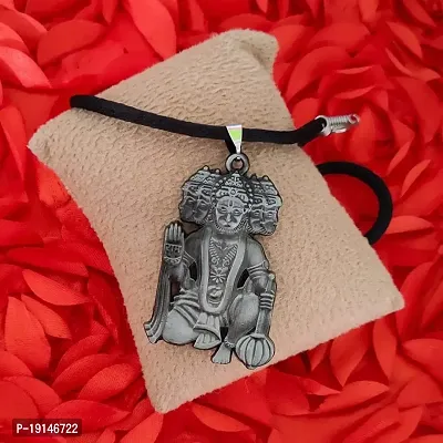 M Men Style Lord Shree Panchmukhi Hanuman With Cotton Dori Grey Zinc And Metal Pendant Necklace For Men And women-thumb3