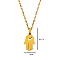 M Men Style Hand palm Gold Stainless steel Pendant Neckace Chain For Women And Girls-thumb1