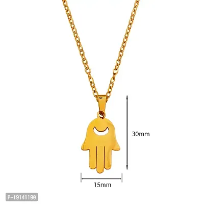 M Men Style Hand palm Gold Stainless steel Pendant Neckace Chain For Women And Girls-thumb2