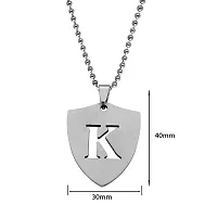 M Men Style English Alphabet Initial Charms Letter Initial K Alphabet Silver Stainless Steel Letters Script Name From A-Z Pendant Necklace Chain For Men And Women-thumb1