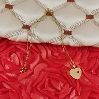 Sullery Valentine Day Double Heart Shape Gold Stainless Steel Necklace Chain for Girls and Womens-thumb2