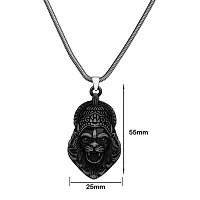 M Men Style God Vishnu avatar Narasimha Lion Head Pendant With Snake Chain Grey Zinc Metal Necklace For Men And Women-thumb1