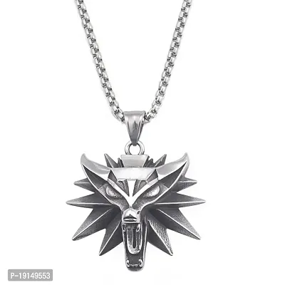 M Men Style Mens Norse Mythology Wolf Bikers Jewelry Silver Alloy,Metal Pendant Necklace Chain For Men And Women SPn20230106