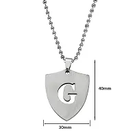 M Men Style English Alphabet Initial Charms Letter Initial G Alphabet Silver Stainless Steel Letters Script Name From A-Z Pendant Necklace Chain For Men And Women-thumb1