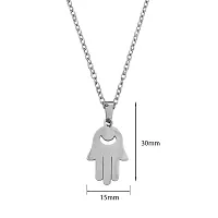 M Men Style Hand palm Silver Stainless steel Pendant Neckace Chain For Women And Girls-thumb1