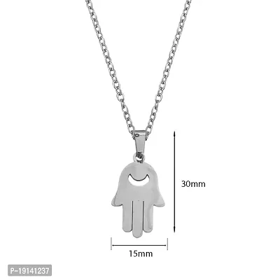 M Men Style Hand palm Silver Stainless steel Pendant Neckace Chain For Women And Girls-thumb2
