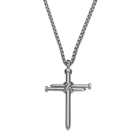 M Men Style Christian Jewelry Christian Crucifix Jesus Cross Nail Blessing Pray With Long Chain Gold Stainless Steel Pendant Necklace Chain For Men And Women