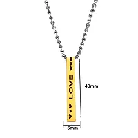 M Men Style Valentine Gift Personalized Engraving Customize Love Name Square 3D Bar Gold Stainless Steel Pendant Necklace Chain-thumb1