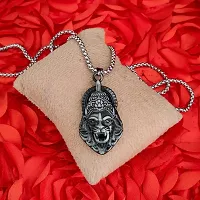 M Men Style God Vishnu avatar Narasimha Lion Head Pendant With Wheat Rope Chain grey Zinc Metal Necklace For Men And Women-thumb3