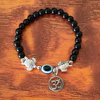 M Men Style 6mm Beads Black Yoga Meditation OM Turtle Evil Eye Elastic Strachable Charm Crystal Bracelet For Men And Women LCBR9A501-thumb3