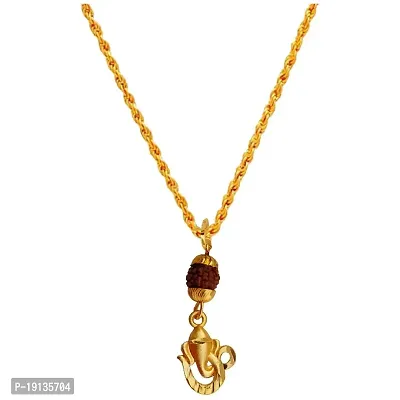 Sullery Religious Lord Bal Ganesha Ganapati Pendant Chain Gold Brass Pendant For Men And Women