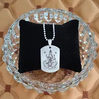 Sullery Goddess Lakshmi Necklace Hindu Jewelry Locket with Chain Silver Stainless Steel Religious Spiritual Jewellery Pendant Necklace Chain for Men and Boys-thumb3