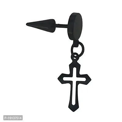 Sullery Religious Jesus Cross Stud Earring 01 Stainless Steel Stud Earrings For Men And Women
