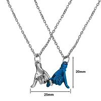 M Men Style Pinky Promise for Couples Best Friends Necklace Stainless Steel Pendant Chain For Men And Women-thumb1