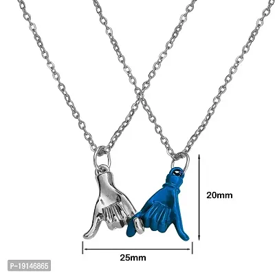 M Men Style Pinky Promise for Couples Best Friends Necklace Stainless Steel Pendant Chain For Men And Women-thumb2