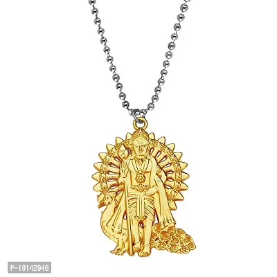 M Men Style Kumara Kumaraswami Subrahmanyam Locket With Chain Gold Zinc Metal Necklace Pendant Chain For Men And Women