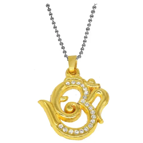 Sullery Religious Jewelry Om Ganesha Pendant Necklace Stainless Necklace Pendant