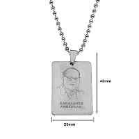 Sullery Dr Babasaheb Bhimrao Ramji Ambedkar Locket with Chain Silver Stainless Steel Religious Spiritual Jewellery Pendant Necklace Chain for Men and Boys-thumb1