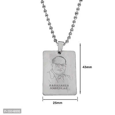 Sullery Dr Babasaheb Bhimrao Ramji Ambedkar Locket with Chain Silver Stainless Steel Religious Spiritual Jewellery Pendant Necklace Chain for Men and Boys-thumb2