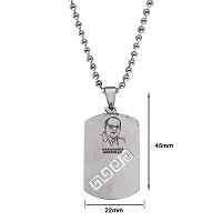 Sullery Dr Babasaheb Bhimrao Ramji Ambedkar Locket with Chain Silver Stainless Steel Religious Spiritual Jewellery Pendant Necklace Chain for Men and Boys-thumb1