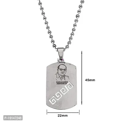 Sullery Dr Babasaheb Bhimrao Ramji Ambedkar Locket with Chain Silver Stainless Steel Religious Spiritual Jewellery Pendant Necklace Chain for Men and Boys-thumb2